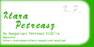 klara petreasz business card